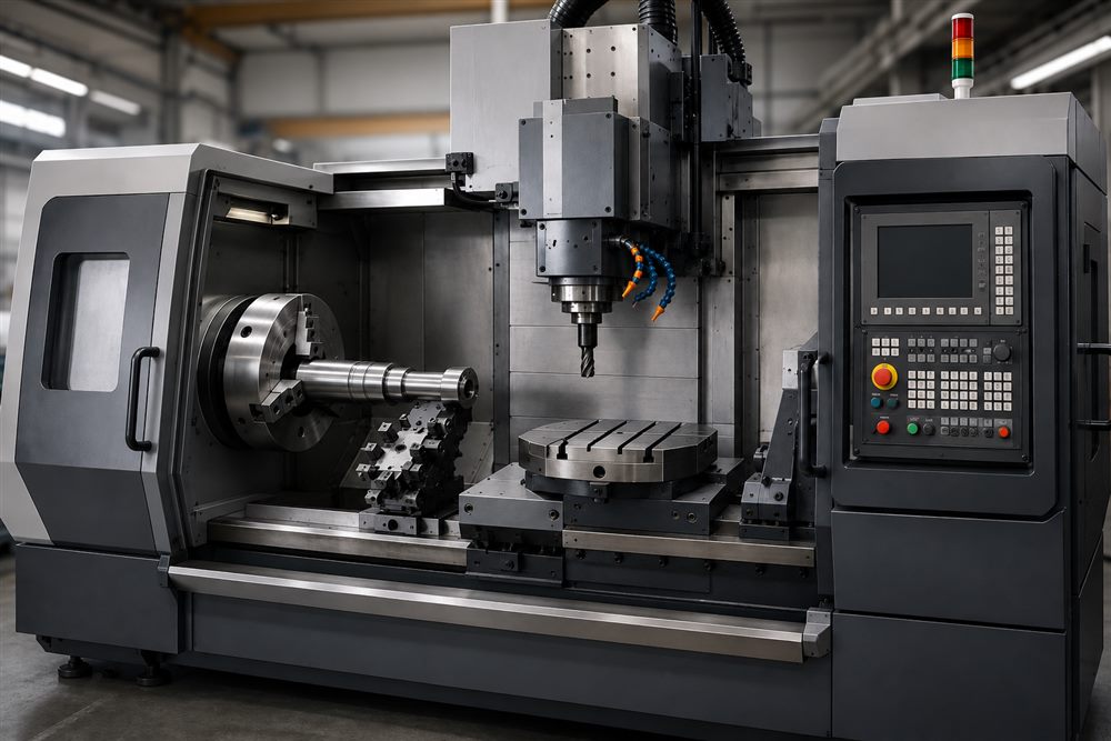 دستگاه ترکیبی تراش و فرز CNC در کارگاه تراشکاری رویال
