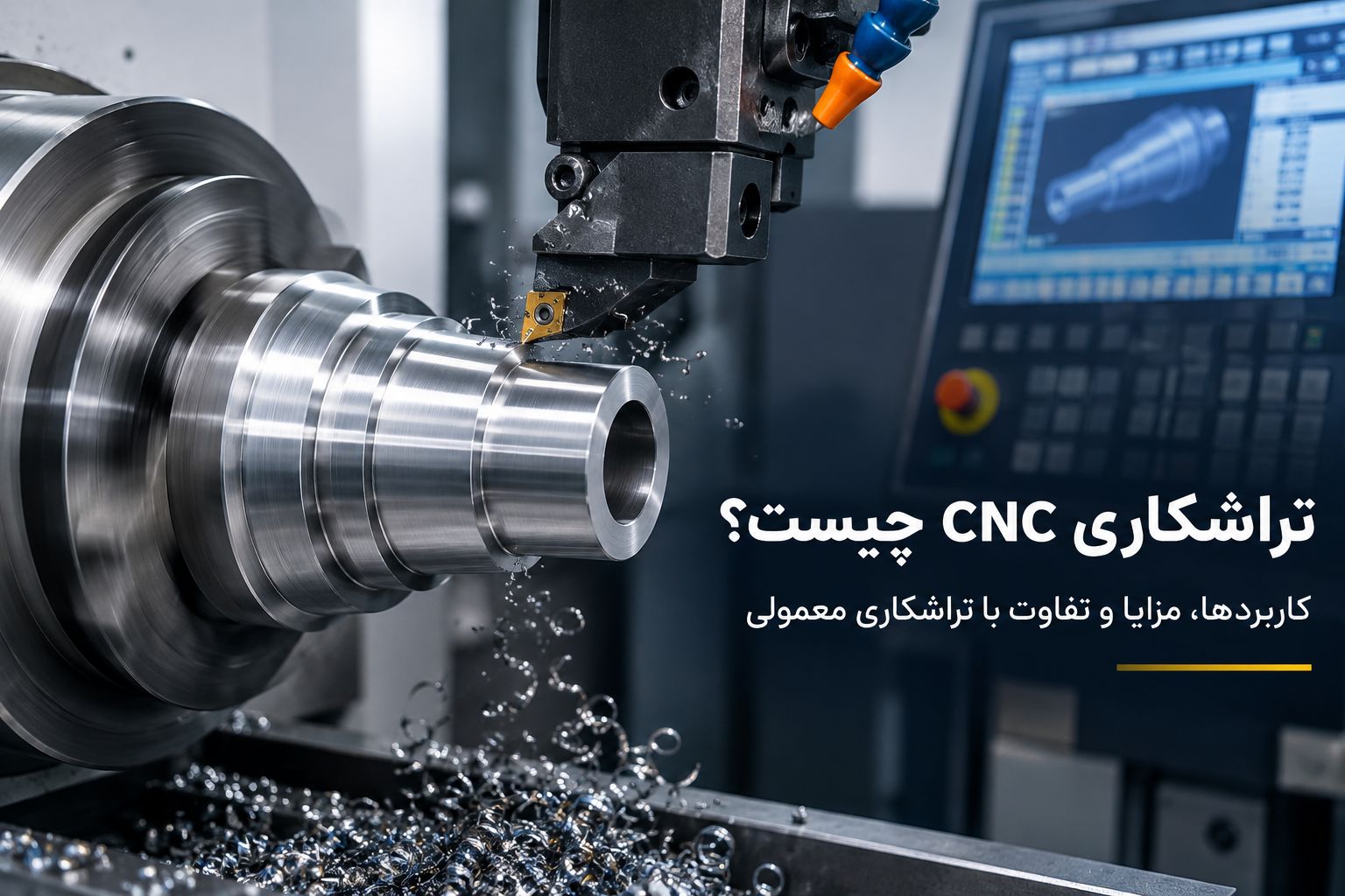 تراشکاری CNC چیست؟ کاربردها، مزایا و تفاوت با تراشکاری معمولی